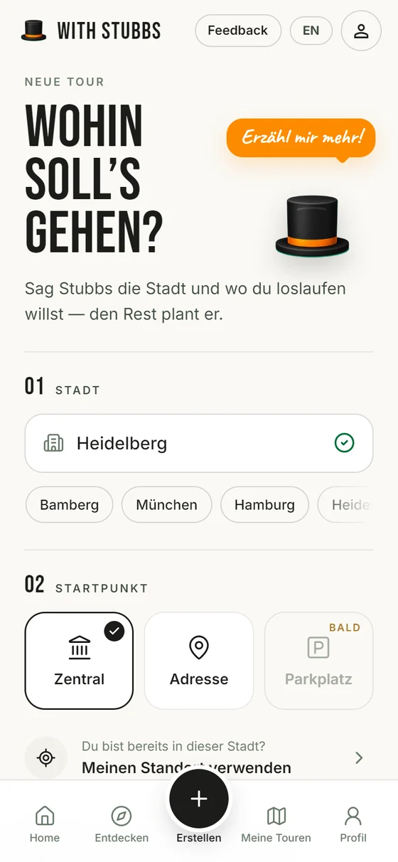 Tour erstellen: Heidelberg als Stadt, Start in der Stadtmitte