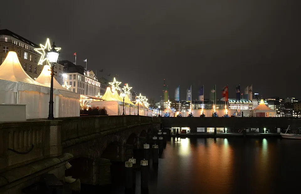 Weißerzauber am Jungfernstieg, Jungfernstieg, an der Binnenalster